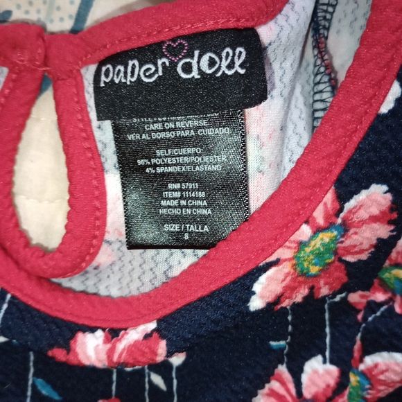 Paper doll, size 8, girls ruffle sleeve floral dress (no belt) - Picture 5 of 5